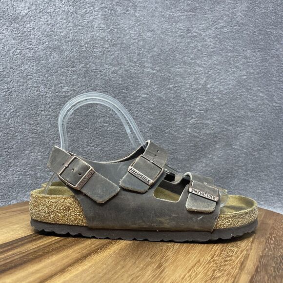 Birkenstock Milano Sandals Brown Leather Double Strap Buckle Women's 36 EU/5 US - Picture 1 of 9